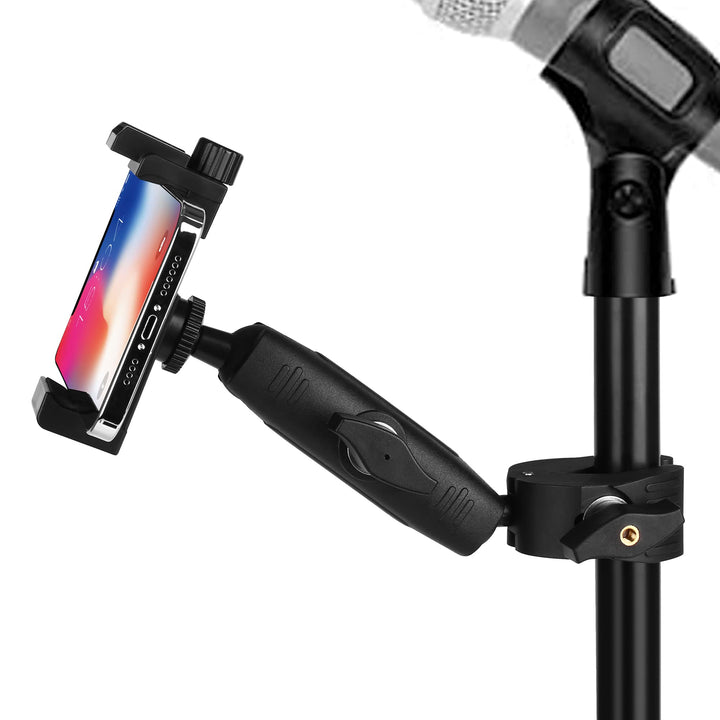 Peastrex Musik Boom Mikrofonständer Telefonhalterung mit langem Arm und Superklemme 360° Drehung für
