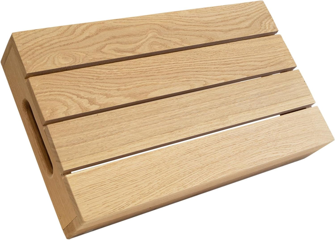 Eichentablett aus Massivholz – Serviertablett aus Eiche mit hohem Rand – Holztablett für Frühstück,