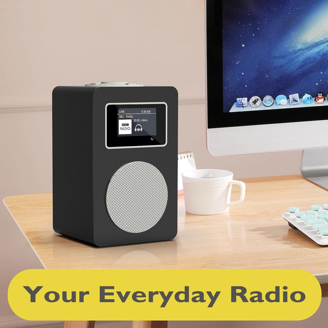 MangoKit MD4 DAB Radio mit Bluetooth,DAB Plus Digitalradio,UKW Radio,Küchenradios,Netz- und Batterie