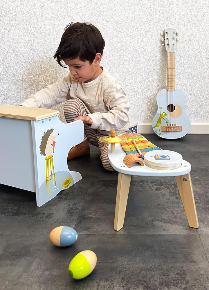small foot Musiktisch "Groovy Beats" aus Holz, mit Becken, Xylophon, Ratsche und Trommel, ab 3 Jahre