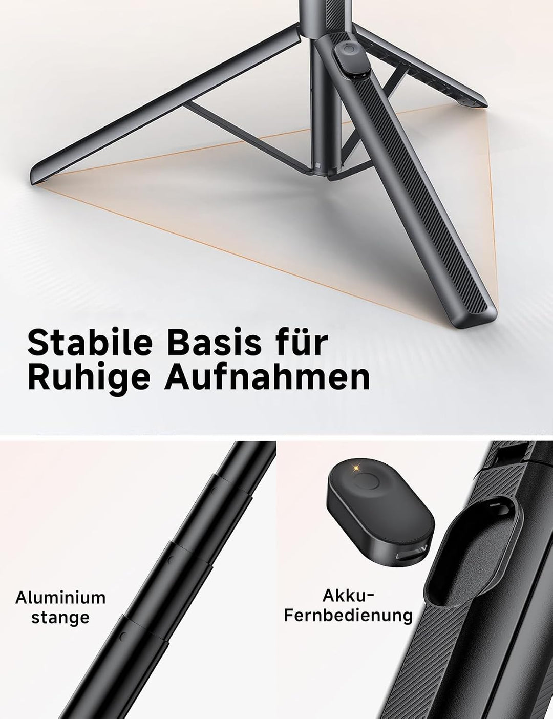 ANXRE 180cm Magnetisches Handy Stativ ＆ Selfie Stick mit Akku-Fernbedienung | Universelle Magnet Han