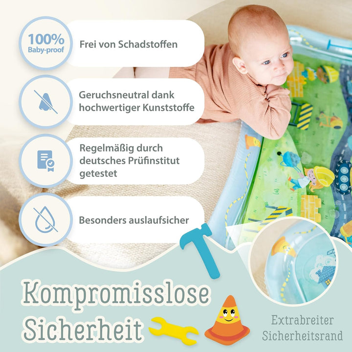 TummyTime Wassermatte XXL by Freudeskind, Baby Wasserspielmatte, 100% Phtalate- & BPA-frei ab 0, 3,