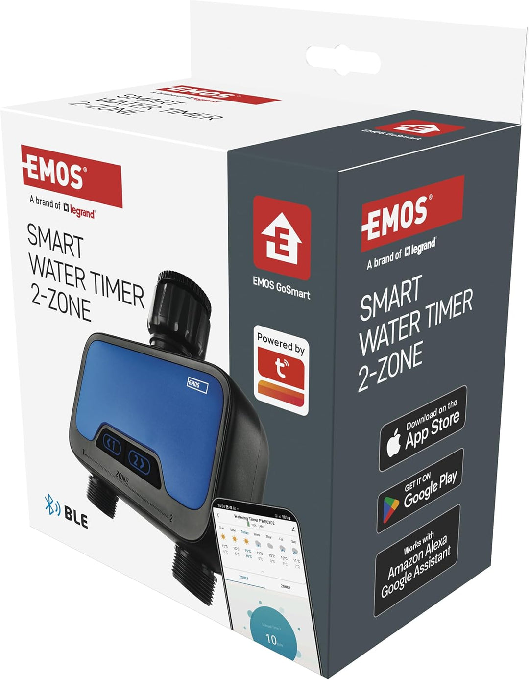EMOS - smarte Bewässerungsuhr mit 2 Ausgängen mit App, Bluetooth - ZigBee-Hub erforderlich - Batteri