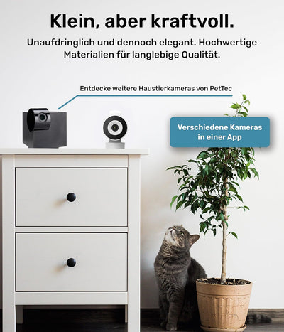 PetTec Cam Lite | Überwachungskamera für Haustiere mit App, Bewegungsmelder & Handyübertragung | WiF