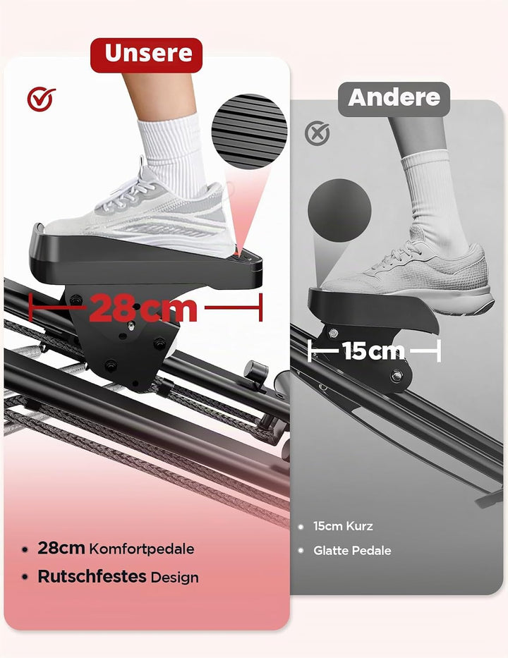 YOLEO Einstellbarer Widerstand Stair Stepper für Zuhause, Klappbarer Stepper mit 3 Trainingsmodi, Co