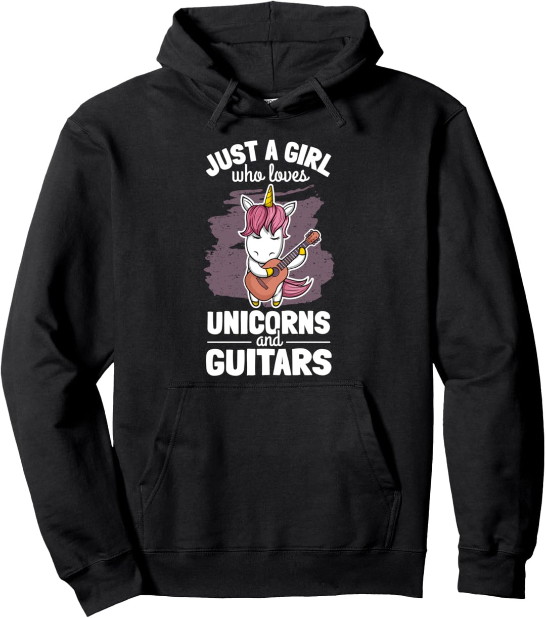 Einhorn Gitarre Frau Gitarrenspielerin Mädchen Gitarristin Pullover Hoodie