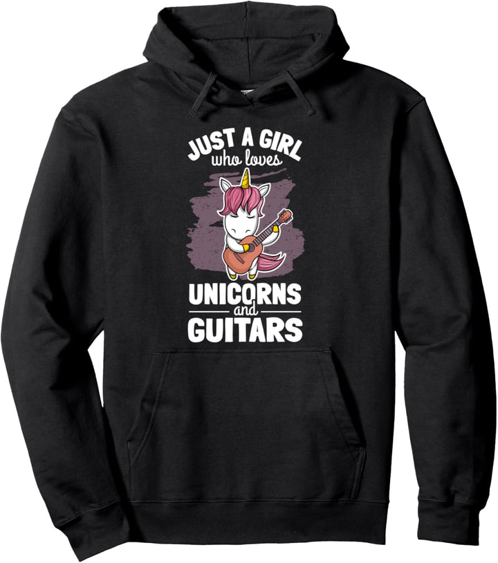 Einhorn Gitarre Frau Gitarrenspielerin Mädchen Gitarristin Pullover Hoodie