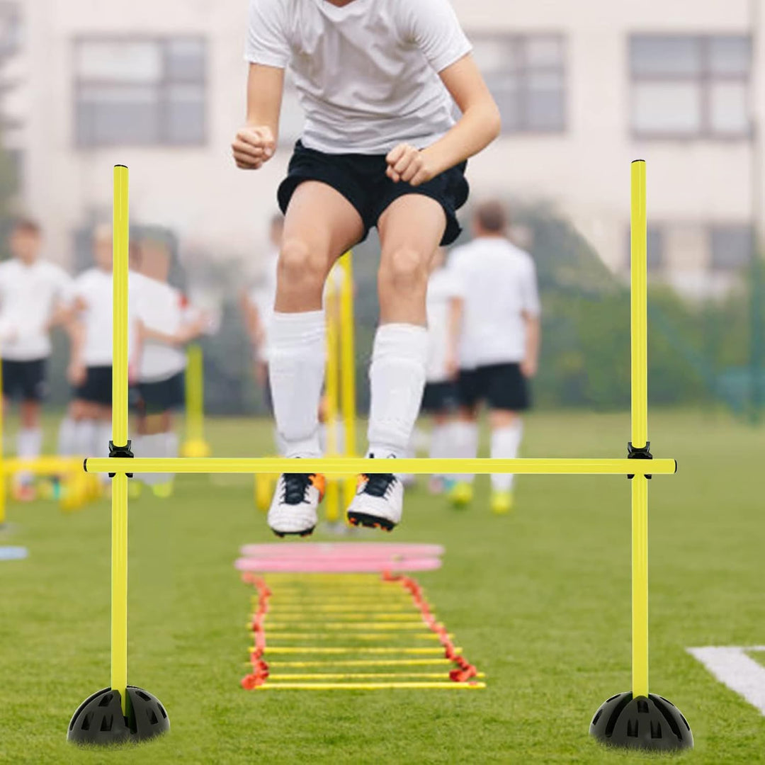 UISEBRT Sprungstangen-Set Agility Grid Set Trainingsstangen Agility Hürden Set Multifunktionales Hür