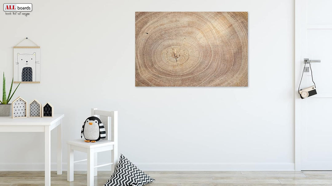 ALLboards Metallische Magnettafel BAUMSTAMM NATUR BAUMKERN 60x40cm MetalBoards Memoboard für jede Ar