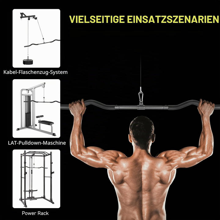 Lyndwin Latzugstange Bizeps Stange Klimmzugstangen Zugstange Muskelzugstange für Zuhause Bodybuildin