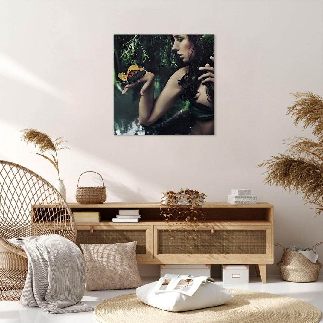 Bilder auf Leinwand Körper Kosmetik Mode Schmetterling Leinwandbild 60x60cm Wandbilder Dekoration Wo