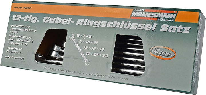 Brüder Mannesmann M29075 Alu-Werkzeugkoffer bestückt, 108-tlg &amp; M19652 Gabelringschl DIN 3113 Satz,