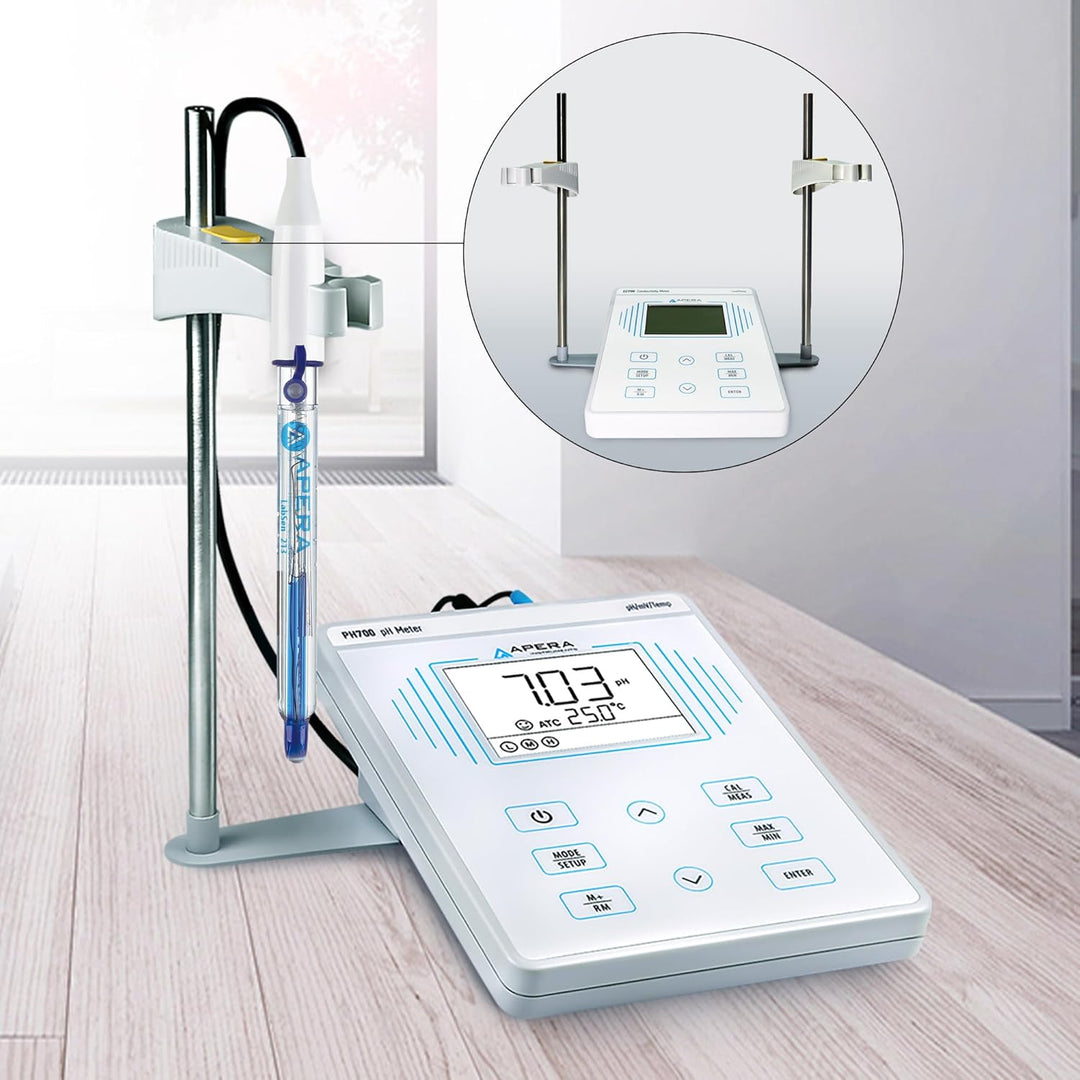 Apera Instruments PH700-BC pH/Temp.-Tischmessgerät für Biotechnologie und Pharmaproben, flüssige Leb