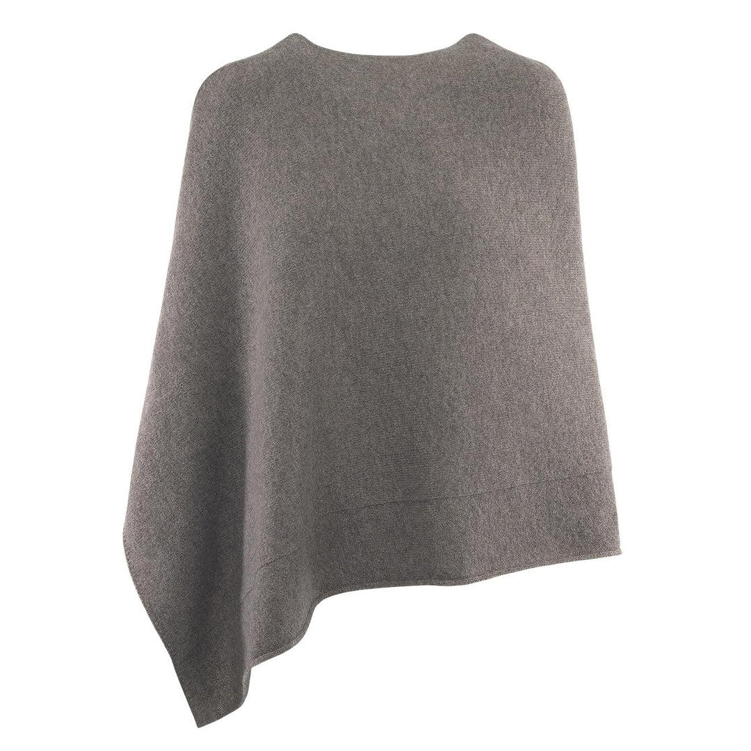 GIESSWEIN Merino Lambswool Poncho - Damen Feinstrick Überwurf aus Merinowolle, Wool Cape, Frauen Str