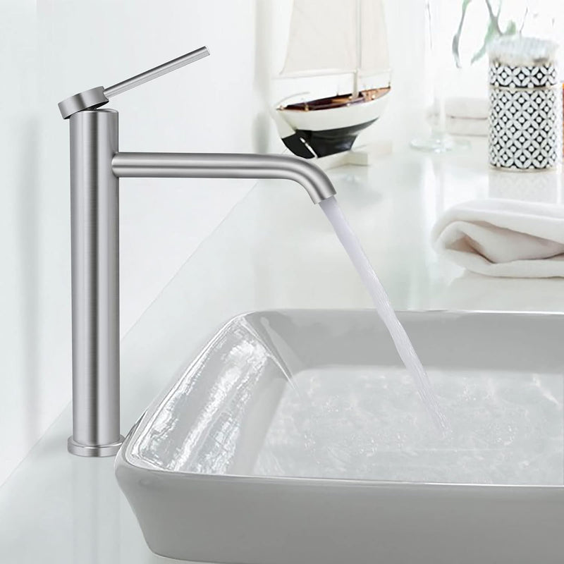 PHASAT Wasserhahn Bad,wasserhahn aufsatzwaschbecken,Hoch Aufsatzwaschbecken Armatur, Mischbatterie E