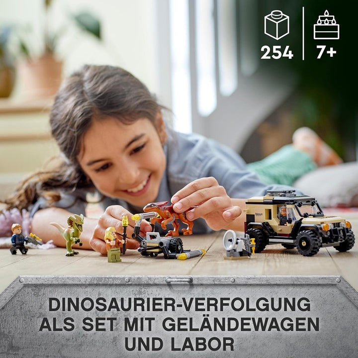 LEGO 76951 Jurassic World Pyroraptor & Dilophosaurus Transport, Dinosaurier Spielzeug, Spielzeugauto