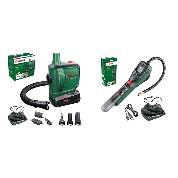 Bosch elektrische Luftpumpe/Luftpumpe für Luftmatratze EasyInflate 18V-500 & Fahrradpumpe/Luftpumpe/