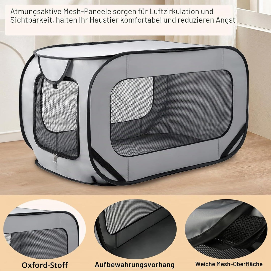 92 * 52 * 52 cm Hundetransportbox Faltbar Oxford-Gewebe Hundetasche Netzstoff transportbox Hund Atmu