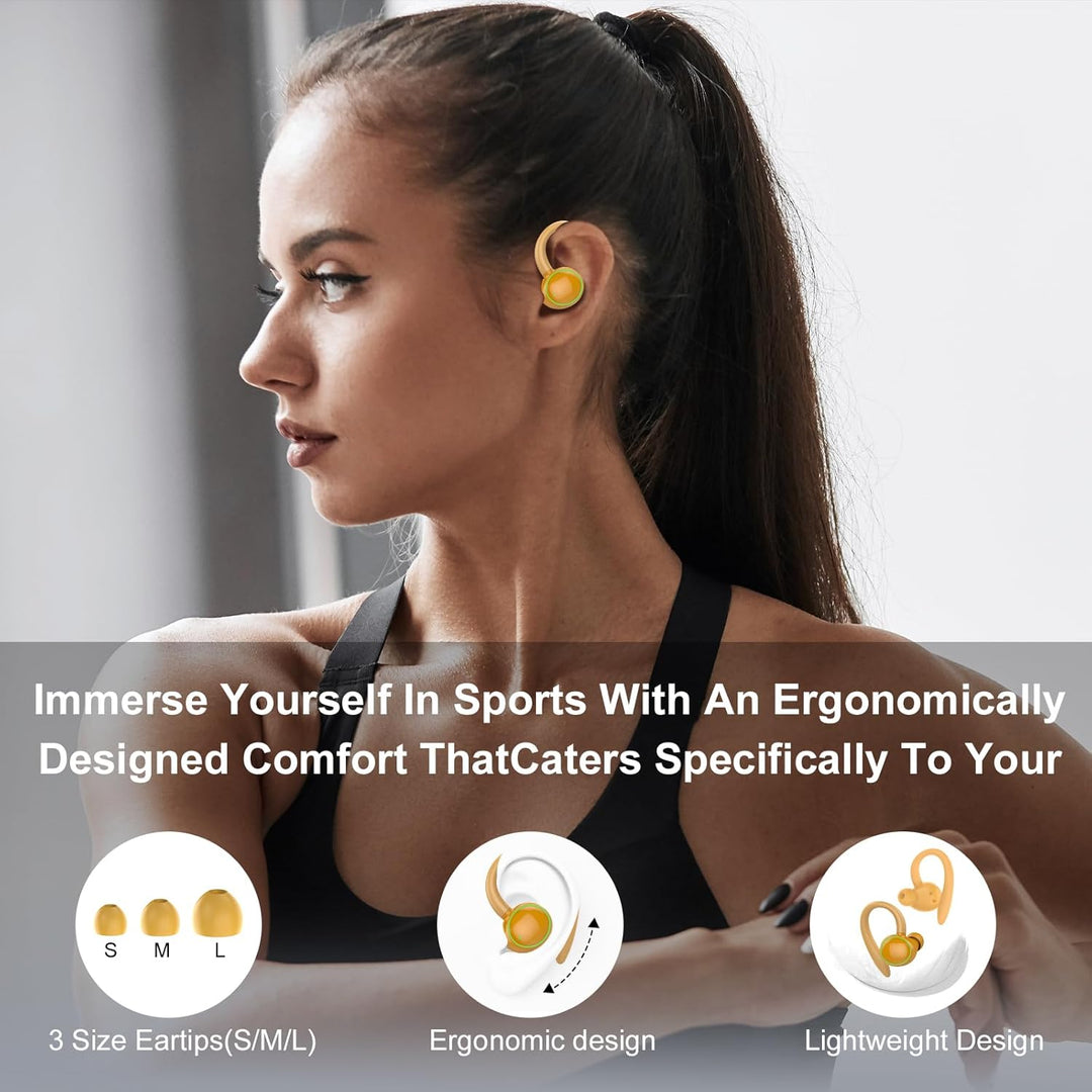 Bluetooth kopfhörer sport, Kopfhörer Kabellos Bluetooth 5.3 mit 4 Mic, In Ear Kopfhörer Bluetooth EN