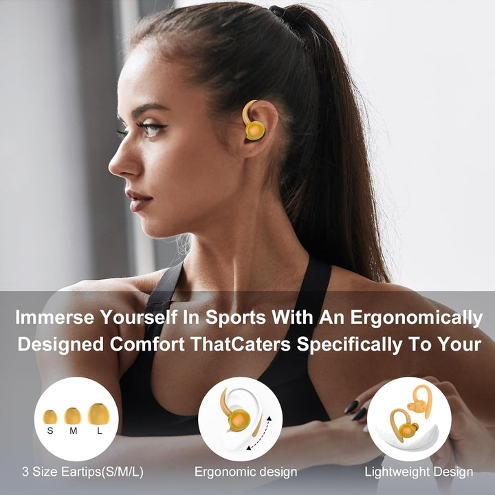 Bluetooth kopfhörer sport, Kopfhörer Kabellos Bluetooth 5.3 mit 4 Mic, In Ear Kopfhörer Bluetooth EN