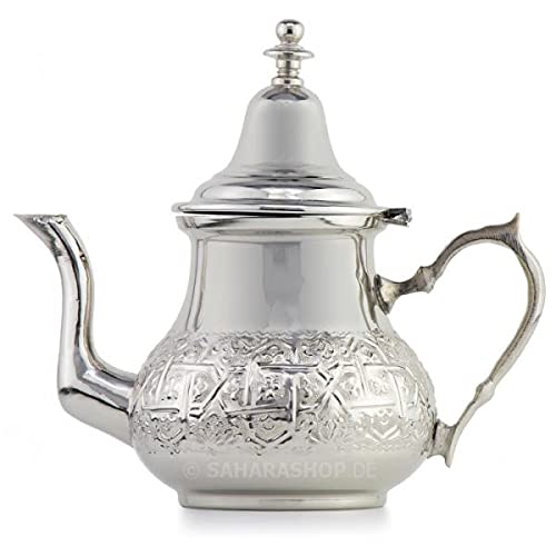 Marokkanische Teekanne Barradi 750 ml,Orientalische Teekanne/Teapot 0,75 L Berrad aus Messing, mit i
