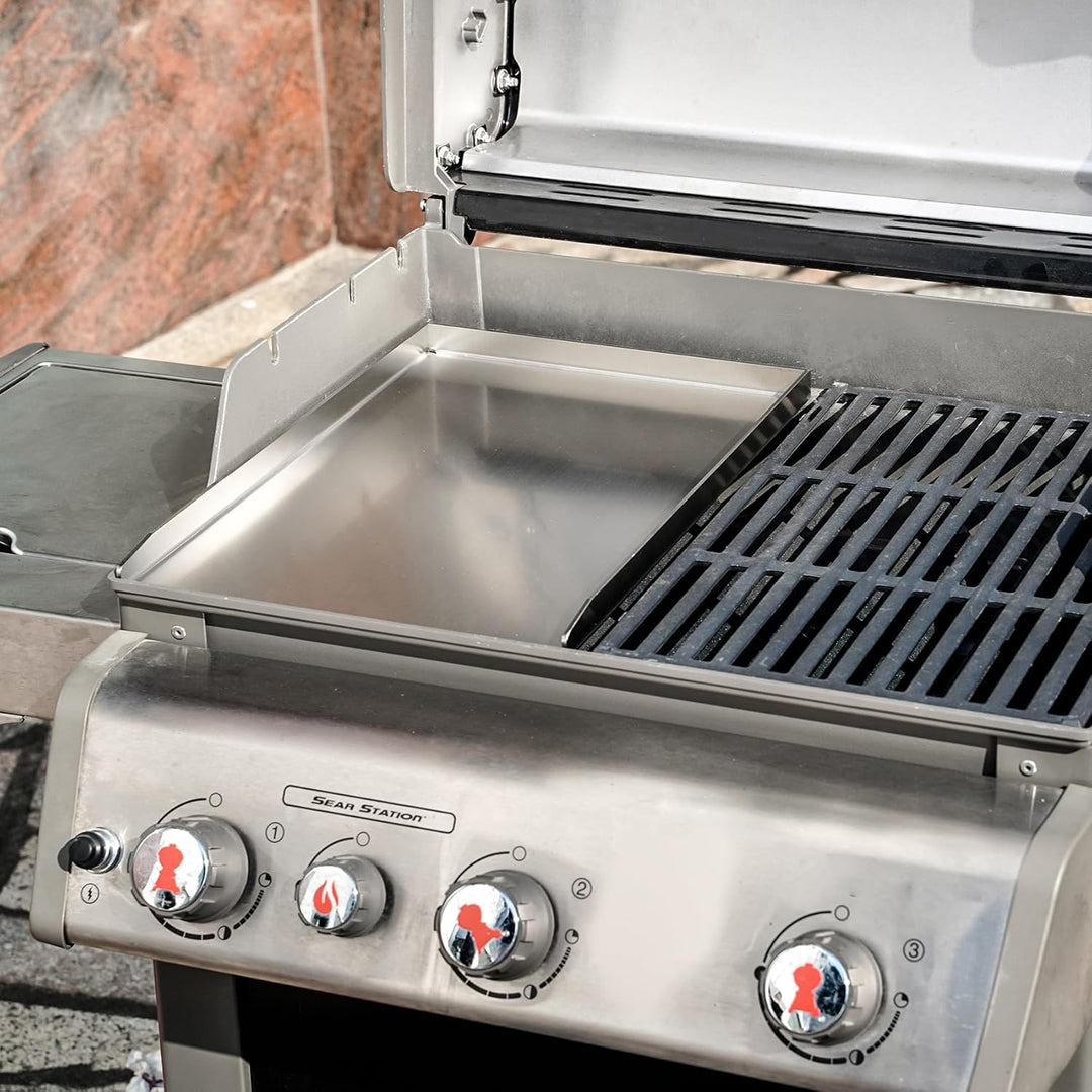Onlyfire Edelstahl Grillplatte Plancha Kochplatte für Weber Spirit & Genesis Gas Grill Modelle 44 x