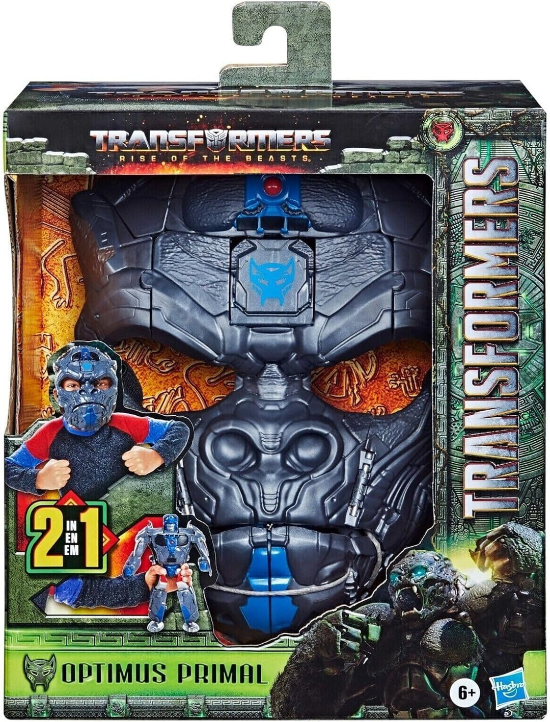 Transformers Spielzeug zu Transformers: Aufstieg der Bestien, Optimus Primal, 2-in-1 Rollenspielmask