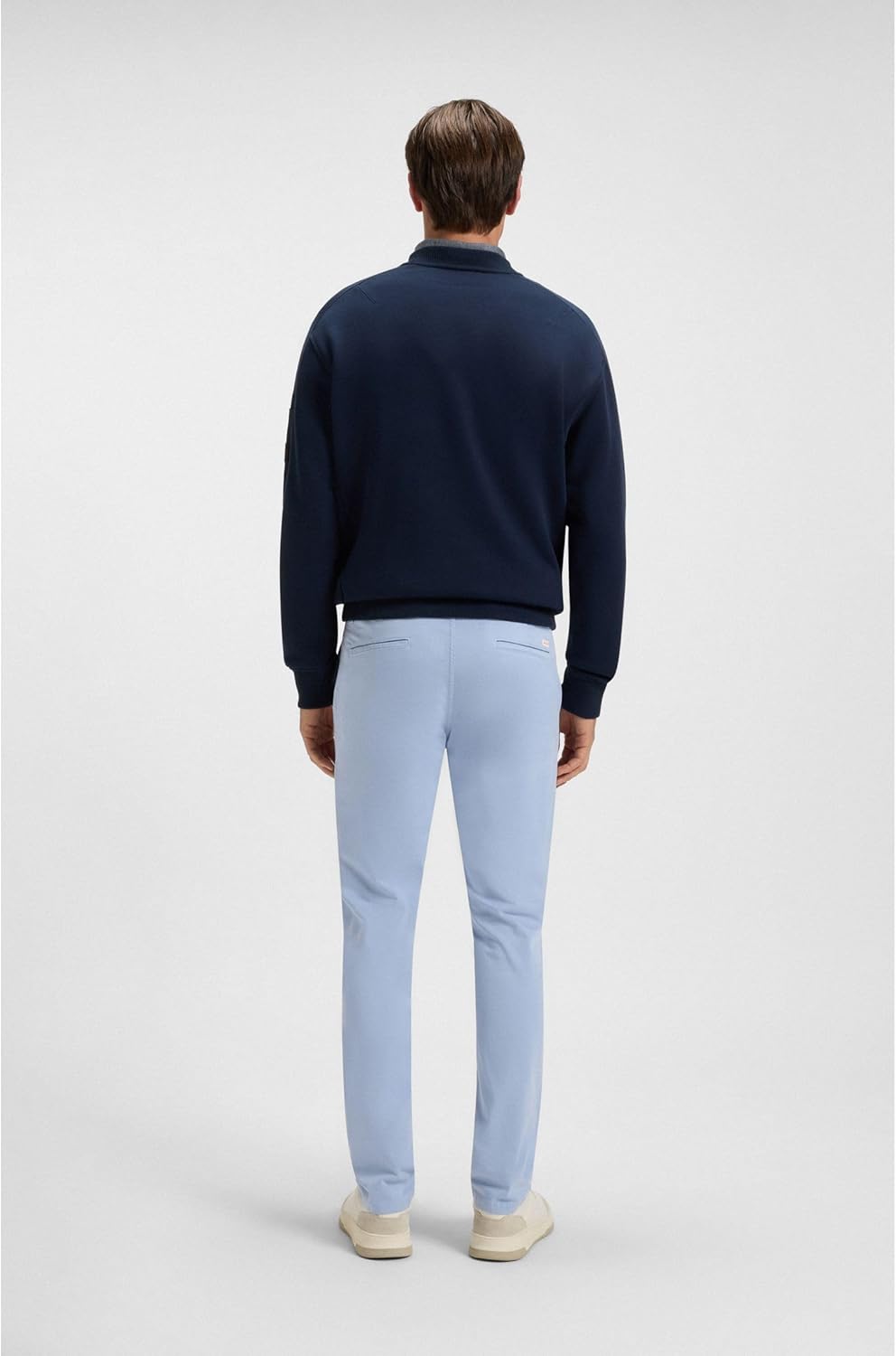 BOSS Herren Chino Slim Slim-Fit Hose aus elastischem Baumwoll-Satin 31W / 32L 470open Blue, 31W / 32