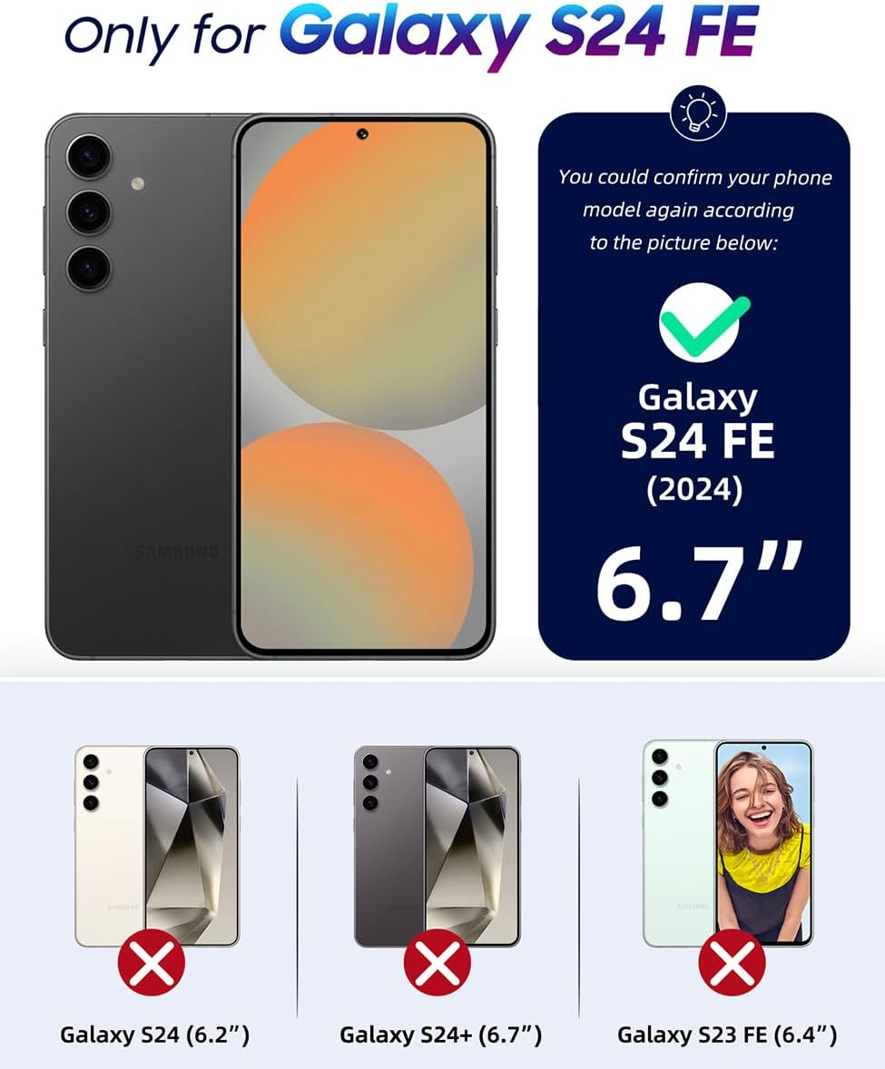 OCASE Handyhülle für Samsung Galaxy S24 FE Hülle Premium Leder Flip Klappbare Klapphülle Stossfeste