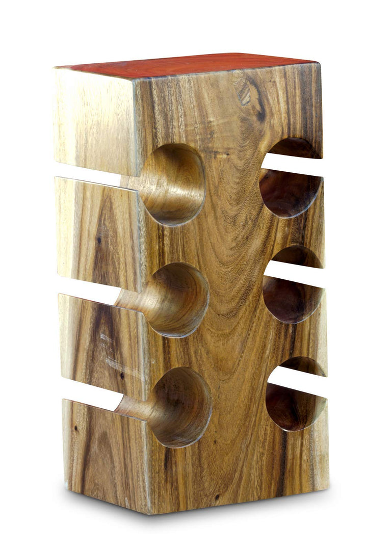 Kinaree Holz Weinregal und Beistelltisch - 51cm Flaschenhalter - Blumenständer mit Flaschenhalterung