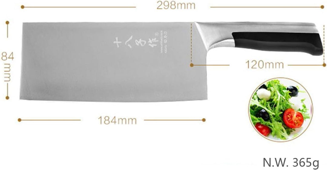 SHI BA ZI ZUO Chinesisches Gemüsemesser 7,5-Zoll-Cleaver Chopper Slicer-Messer mit ergonomischem Gri