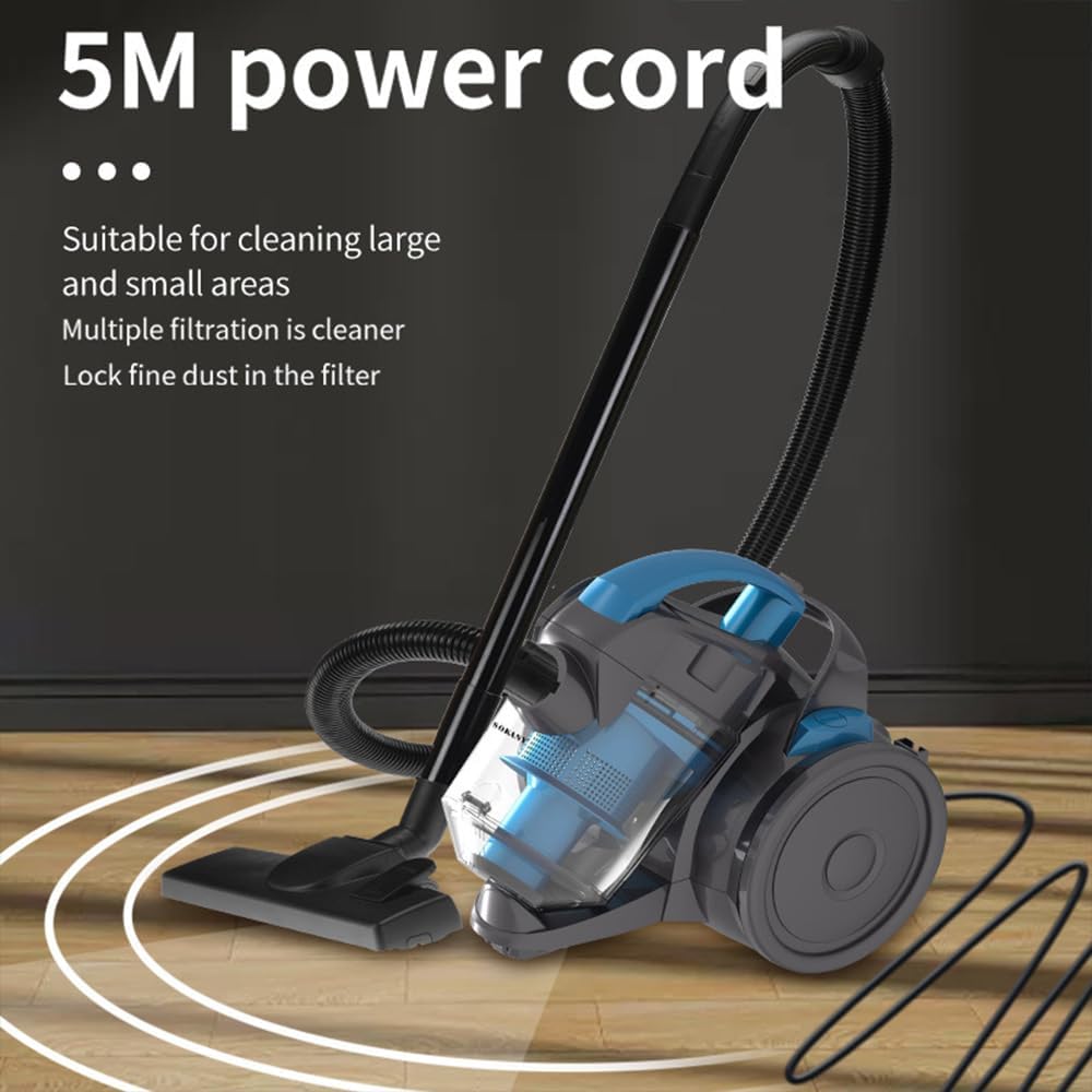 Beutelloser Staubsauger, 2000 W, beutelloser Staubsauger mit Kabel, Kapazität von 1,8 l, HEPA-Filtra