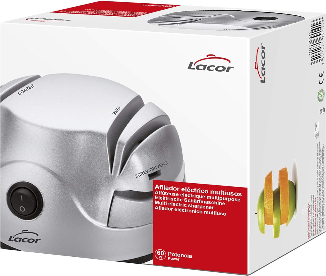 LACOR Elektrische Messerschärfer, Steel, Silber 13.5 x 15 x 9, 13.5 x 15 x 9 cm