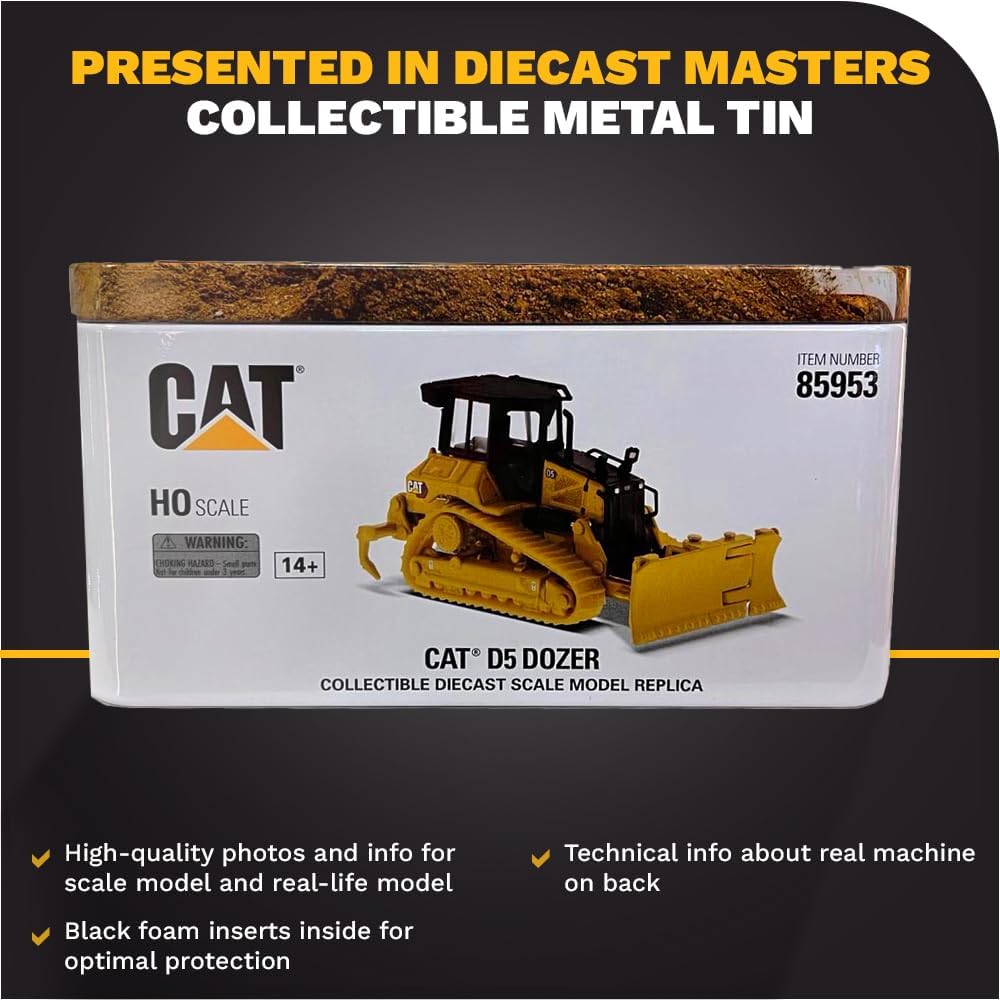 Diecast Masters 85953 - Caterpillar Bulldozer mit Klappschild D5 LGP, Massstab 1:87, ab 14 Jahren
