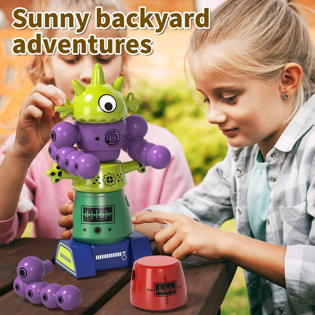 Magnetisches Roboterspielzeug für Kinder ab 3-7 Jahren, 5-stück Magnetmonster-Bausteine, stapelbares