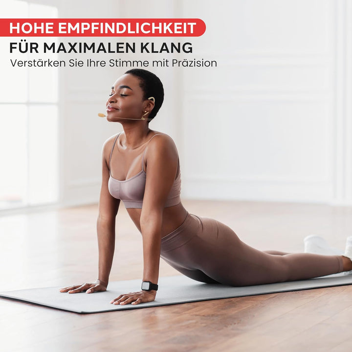 Pyle Doppel- Headset Mikrofon, Kondensator, Über-Ohr-Bügel, Omnidirektional &amp; kabelgebunden, 1,2m Ka