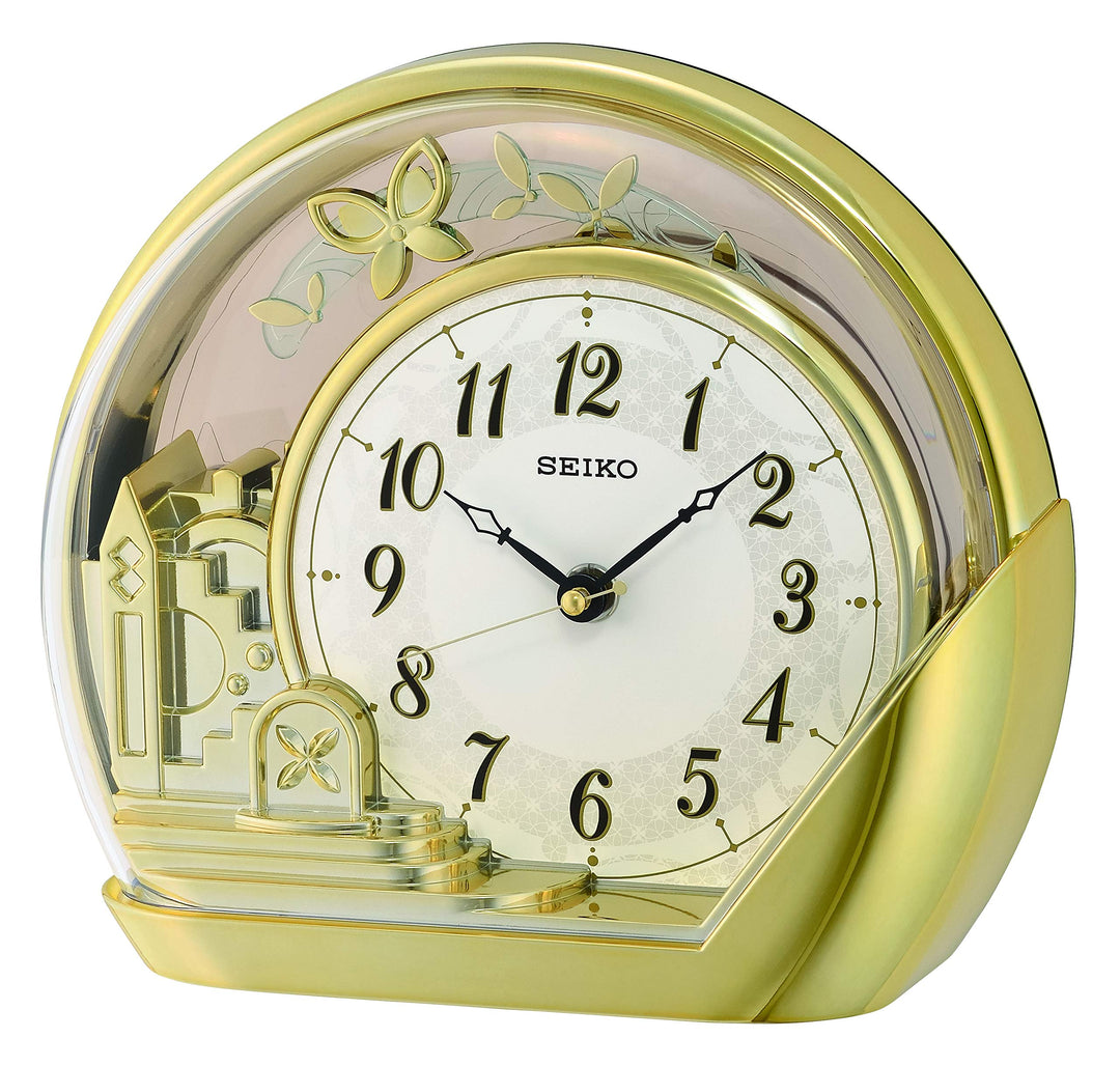 Seiko Tischuhr Pendel Gold Kunststoff Pendel QXN232G 7.5 x 18.4 x 21.20 cm Gold, 7.5 x 18.4 x 21.20