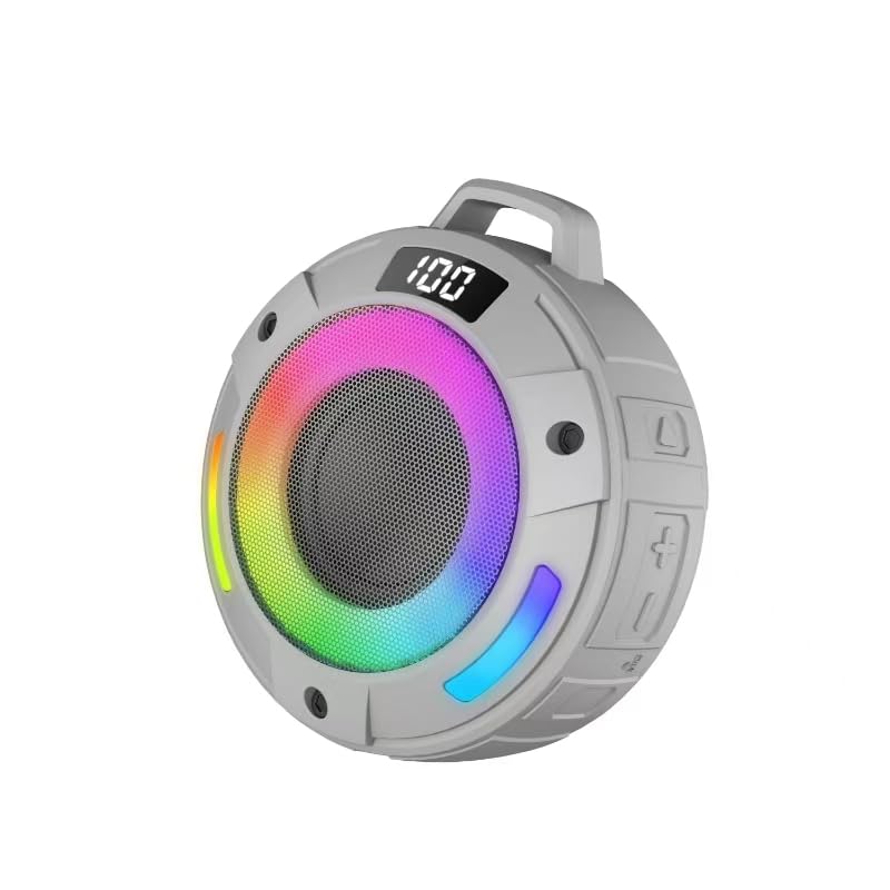 Tragbarer Mini Bluetooth Lautsprecher, Musikbox Bluetooth mit Licht, Kräftiger Klang, IP68 Wasserdic