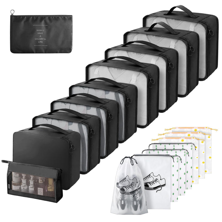 Koffer Organizer Set 18-teilig, Wasserdicht Packing Cubes, Multifunktionale Travel Packwürfel, Koffe