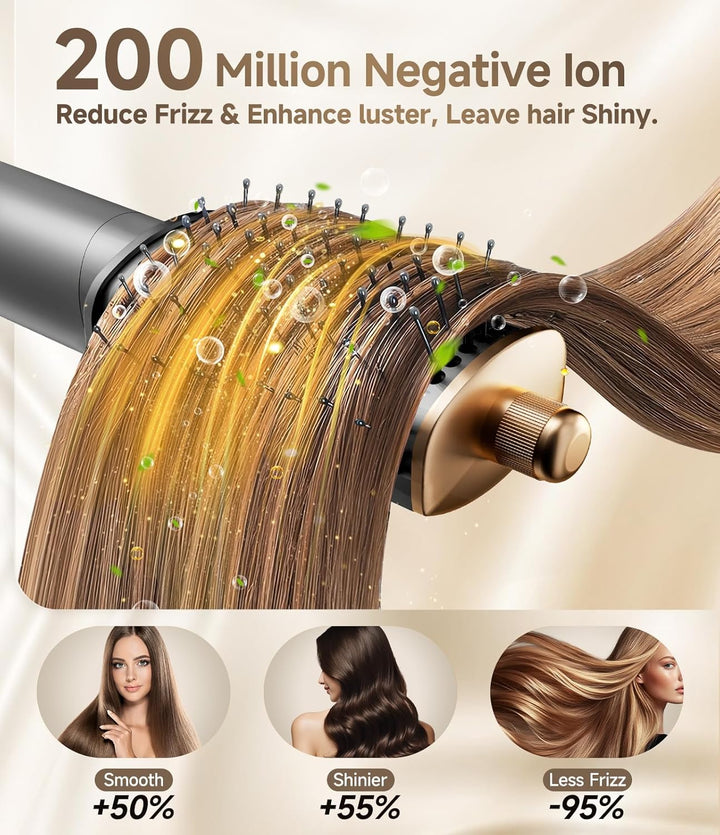 8 in 1 Hair Dryer Brush Set Air Hair Styler Curling Negative Ionic Foldable Hot Air Hair Dryer Brush