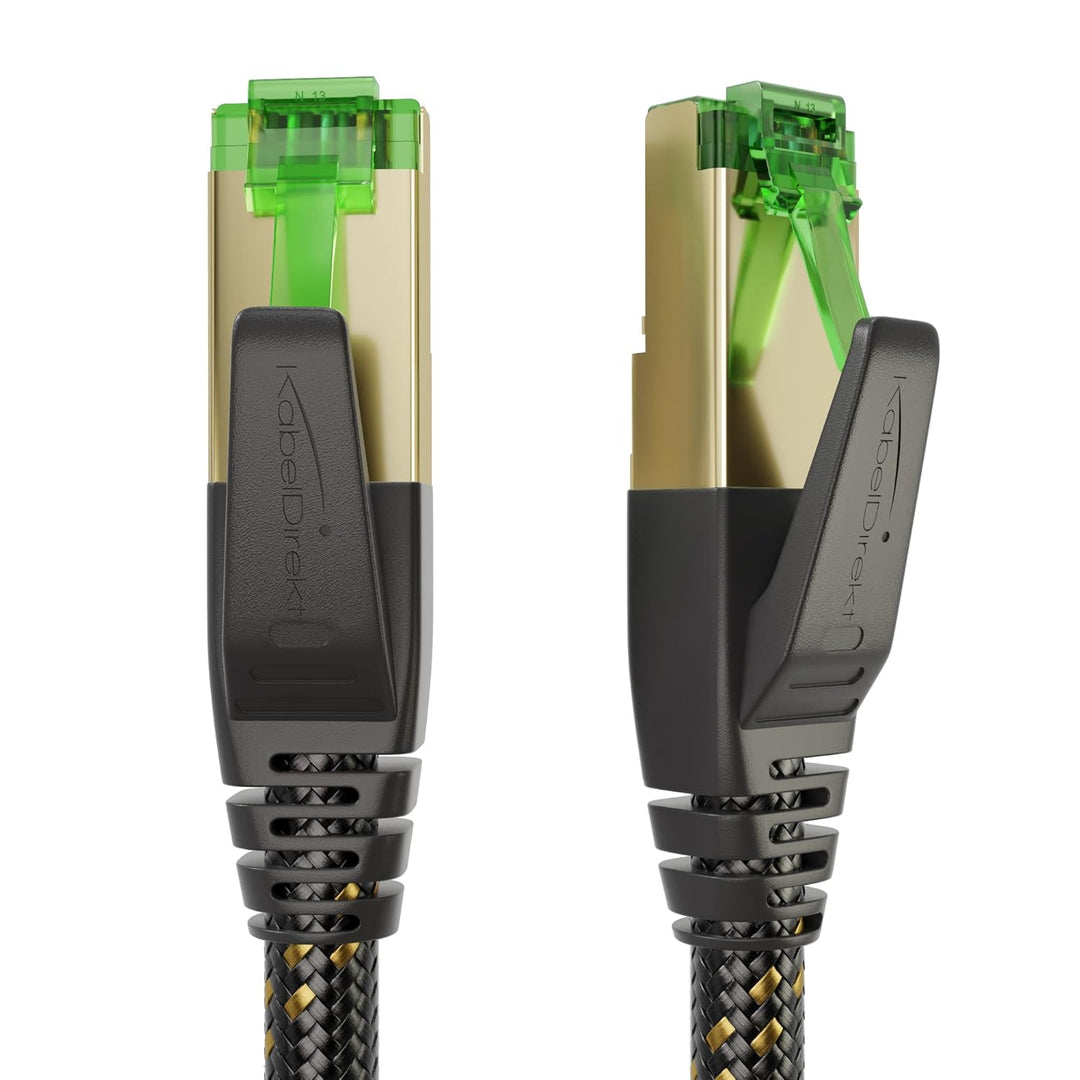 KabelDirekt – Cat 7 Netzwerkkabel, flexible & bruchfeste Nylon-Ummantelung – 10 m – 10 Gigabit Lan &