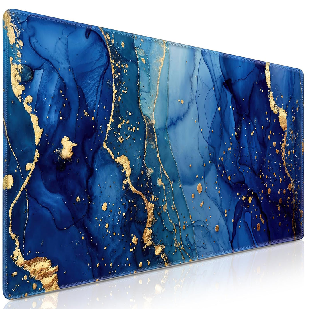 Abetcabe Mauspad XXL, Mousepad 900 x 400mm, Marmor Mauspad Gaming gross Vernähte Kanten WassXerdicht