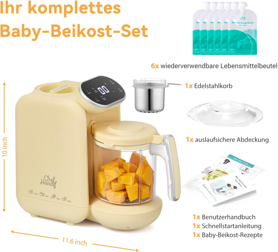 Chefhandy Babynahrungszubereiter 5-in-1 Babynahrungsprozessor,Babynahrungszubereiter,Babybrei Zubere