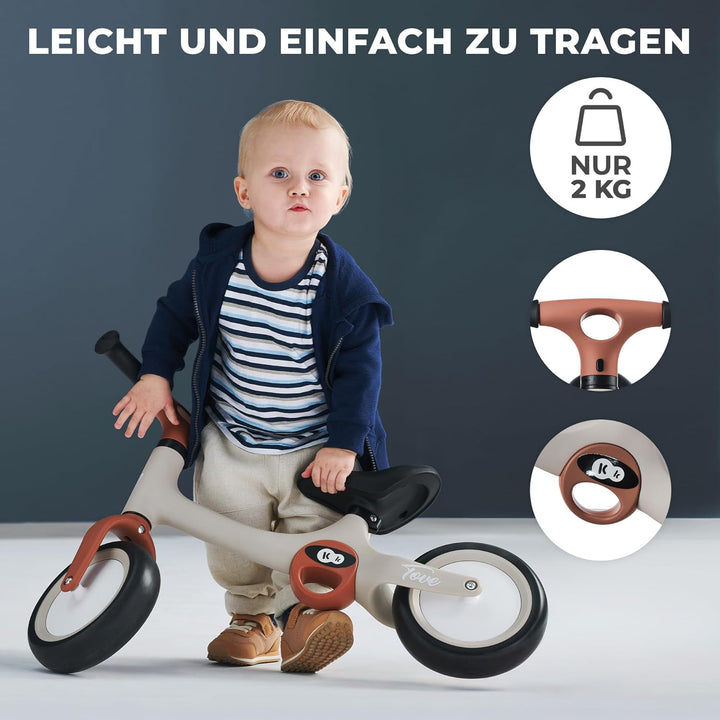 Kinderkraft TOVE Laufrad ab 1,5 Jahre, Licht Lauflernrad, Kinder fahrader, Höhenverstellbar Sattel,