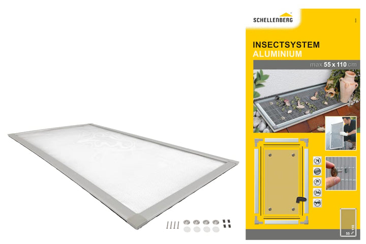Schellenberg 50364 Lichtschachtabdeckung mit Alu-Rahmen Sauberer Lichtschacht 55 x 110 cm Aluminium-