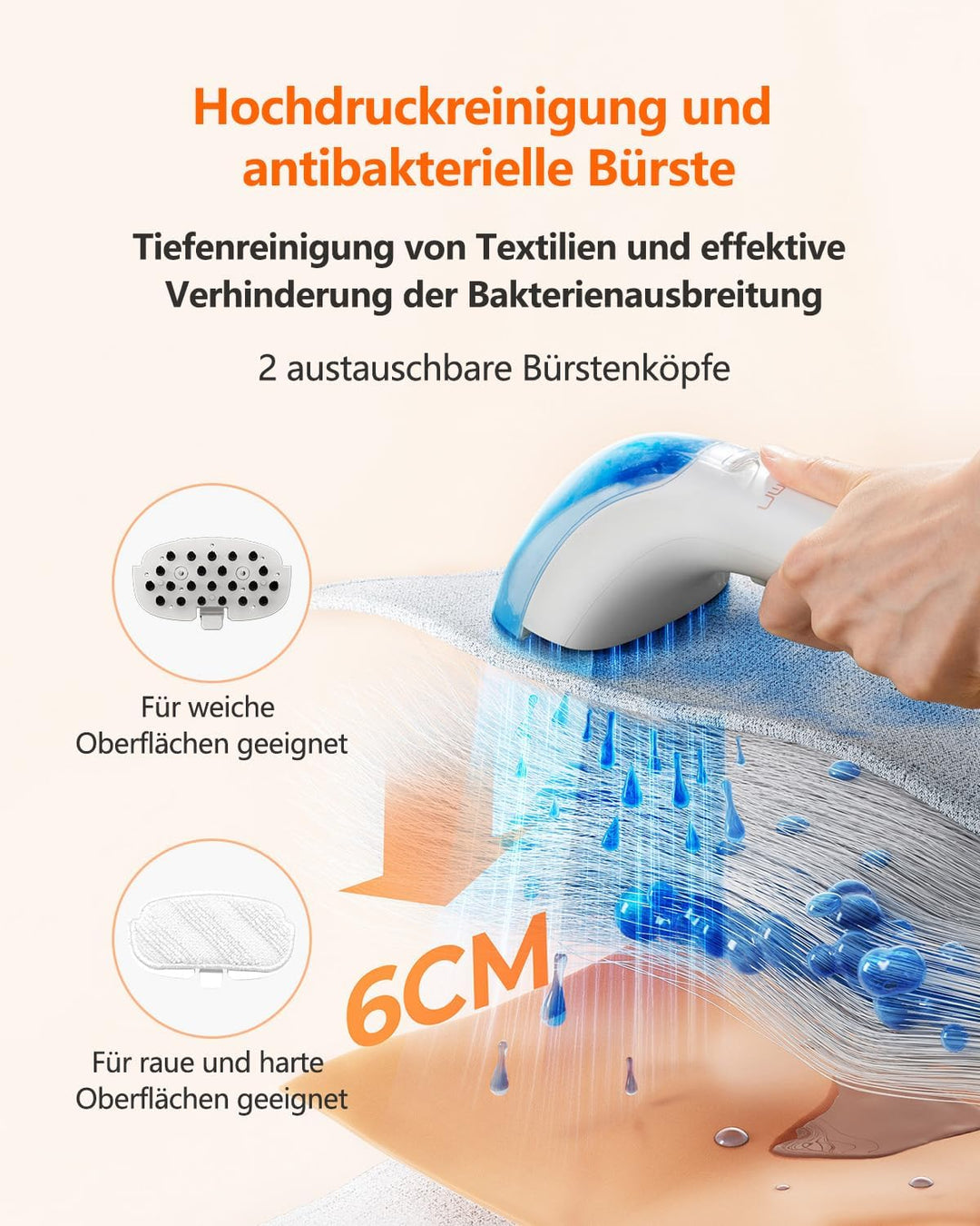 uwant B200, Polsterreiniger Gerät, 1900W | Dampft, Schrubbt und Saugt | Für Teppiche, Sofas, Vorhäng