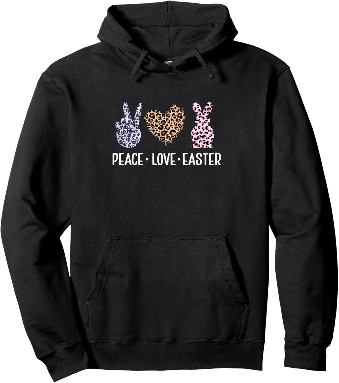 Friedenszeichen Liebe Herz Osterhase Pullover Hoodie