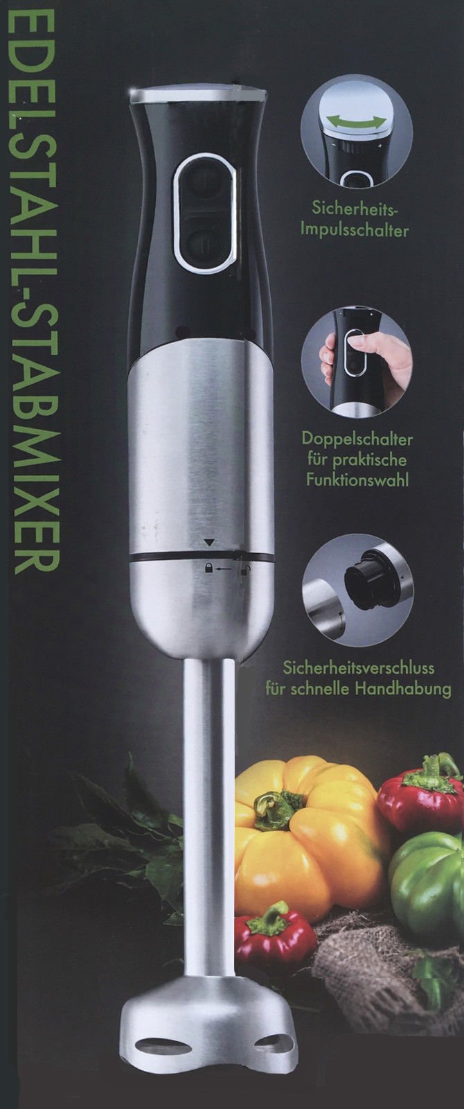 stab-mix Stabmixer, Edelstahl, Silber