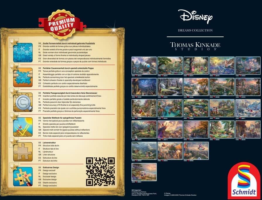Schmidt Spiele 57372 Thomas Kinkade, Disney, Belles Magical World, 3000 Teile Puzzle