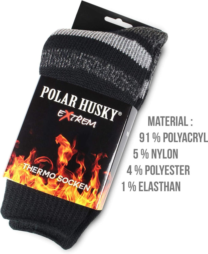 Polar Husky® 6 Paar Super Warme Thermo Socken! Vollplüsch/Perfekt geeignet für Stiefel Extrem Hot Sc